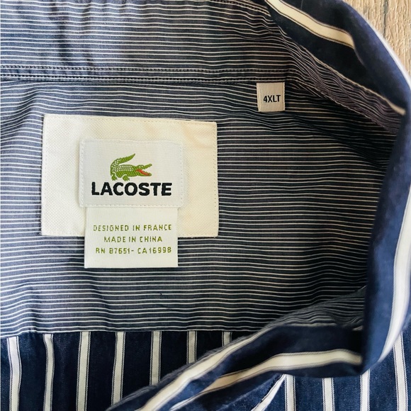 Lacoste Blue & White Stripe Shirt - Picture 2 of 5